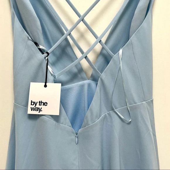 By the Way Sammie V-Neck Skater Dress Open Back Straps Light Blue Size S Revolve - Picture 5 of 11